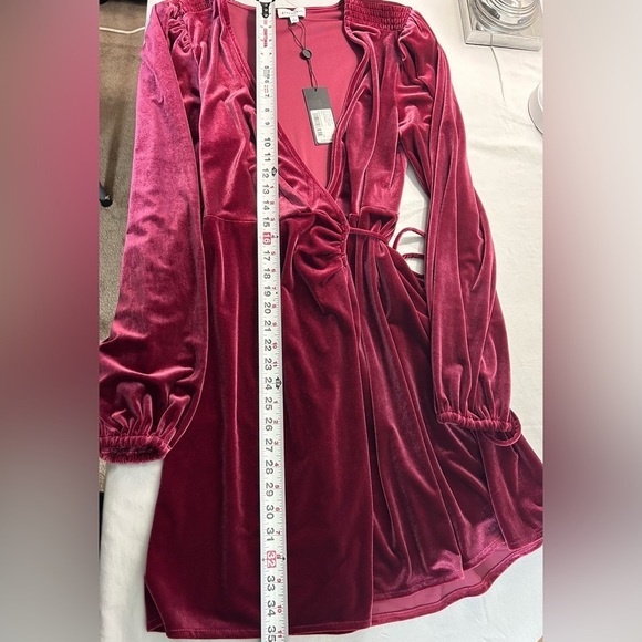 NWT Gianni Bini Leighton Velvety Wrap Dress Merlot Women’s Large - Picture 11 of 15